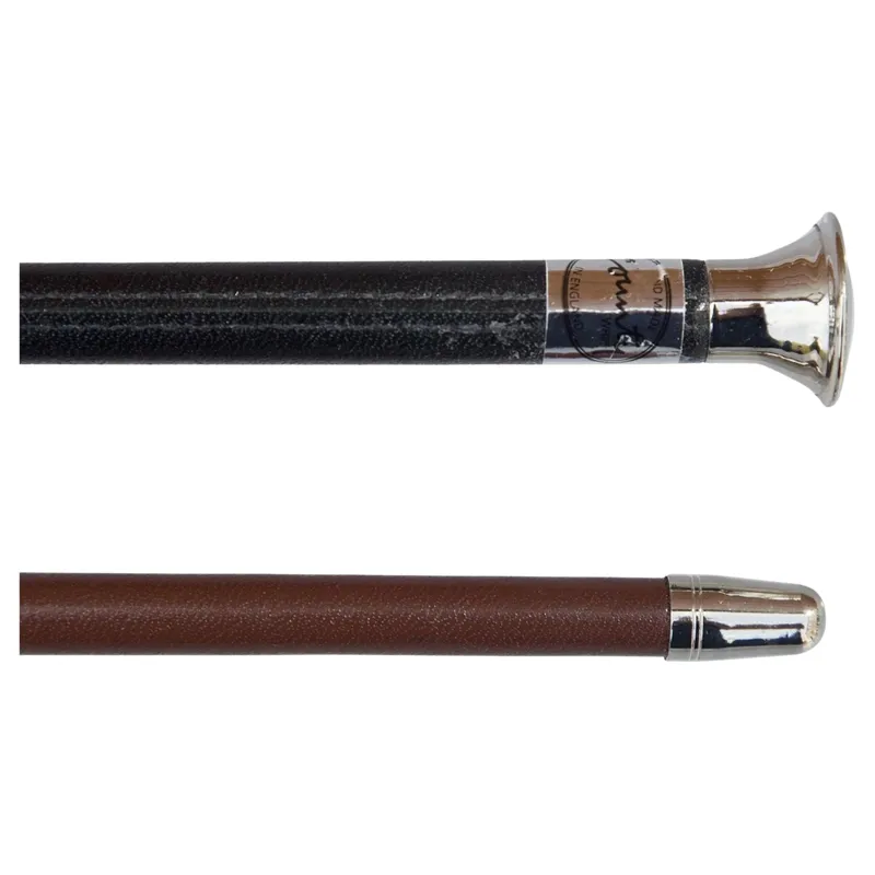 County Whips Nickle Top Side Saddle Cane in Black