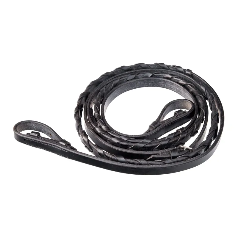 Townfields Laced Leather Reins in Black