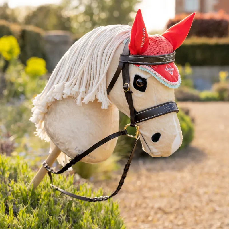 LeMieux Harlow Hobby Horse Fly Hood in Coral Crush-1