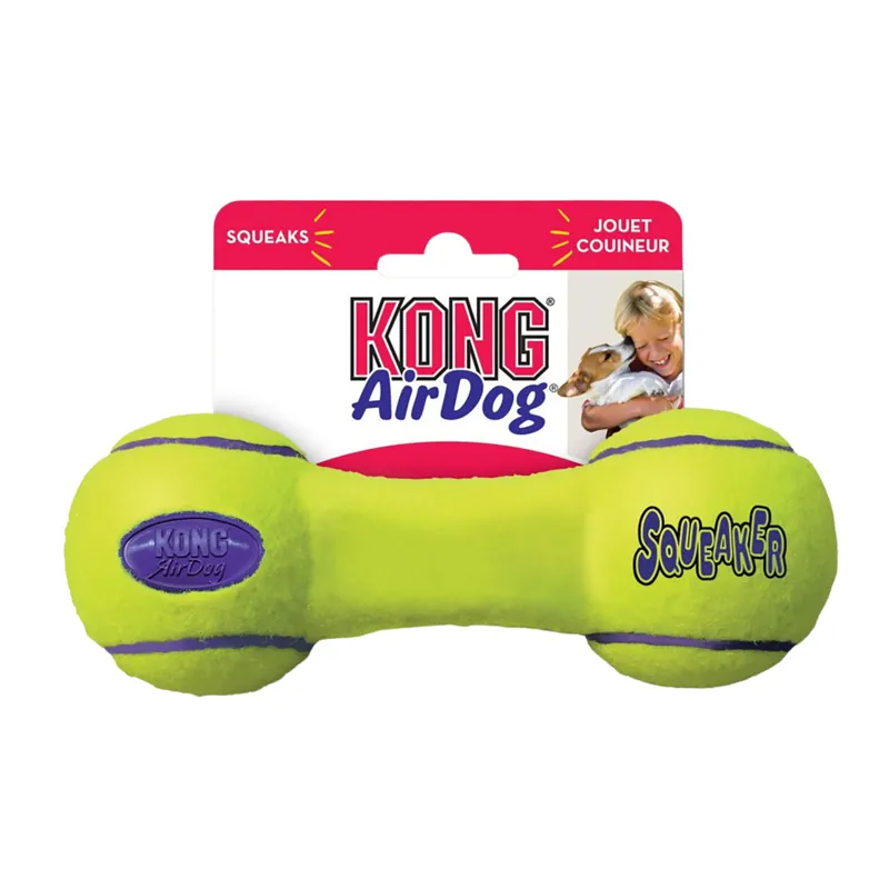 Kong AirDog Dumbbell Toy in Yellow