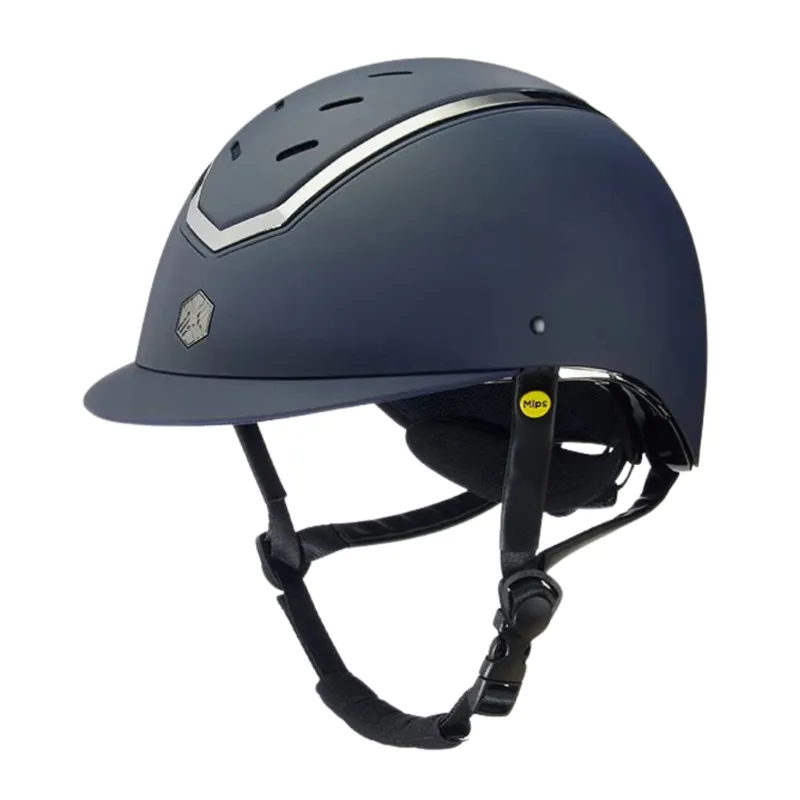 Charles Owen Kylo Riding Hat Navy Matt/Pewter with MIPS in Navy 