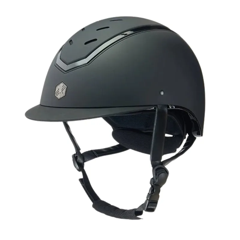 Charles Owen Kylo Riding Hat in Black Matt and Black Gloss
