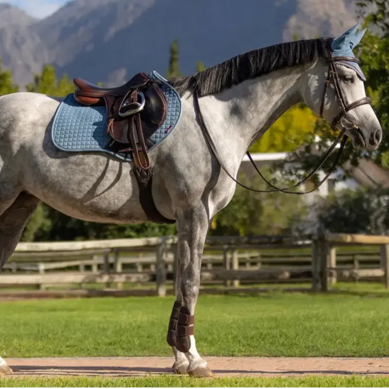 LeMieux Suede Close Contact Square Saddlecloth in Ice Blue-1