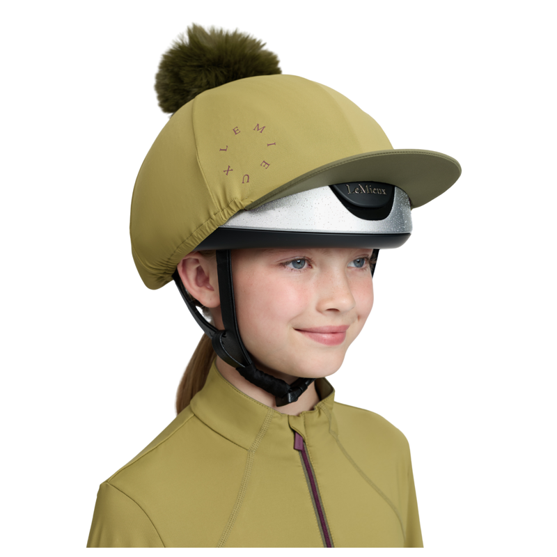 LeMieux Classique Pom Hat Silk in Gooseberry-2
