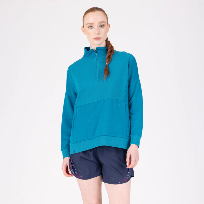 Aubrion React Quarter Zip Sweater in Kingfisher-1