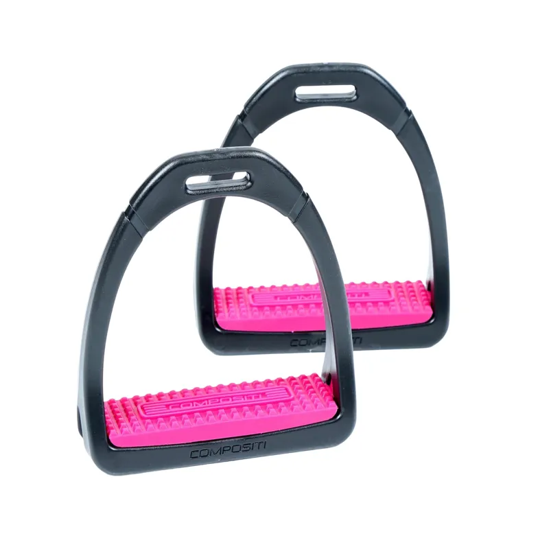 Compositi Premium Profile Stirrup Irons Adults in Raspberry
