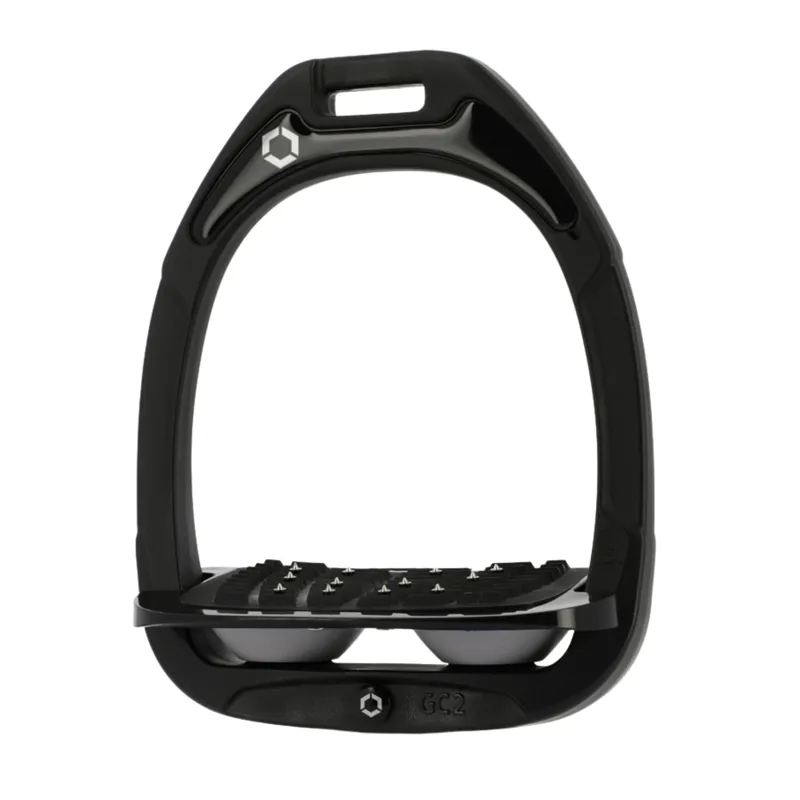 Flex-On Green Composite Inclined Ultra Grip Stirrups in Black/Black/Grey