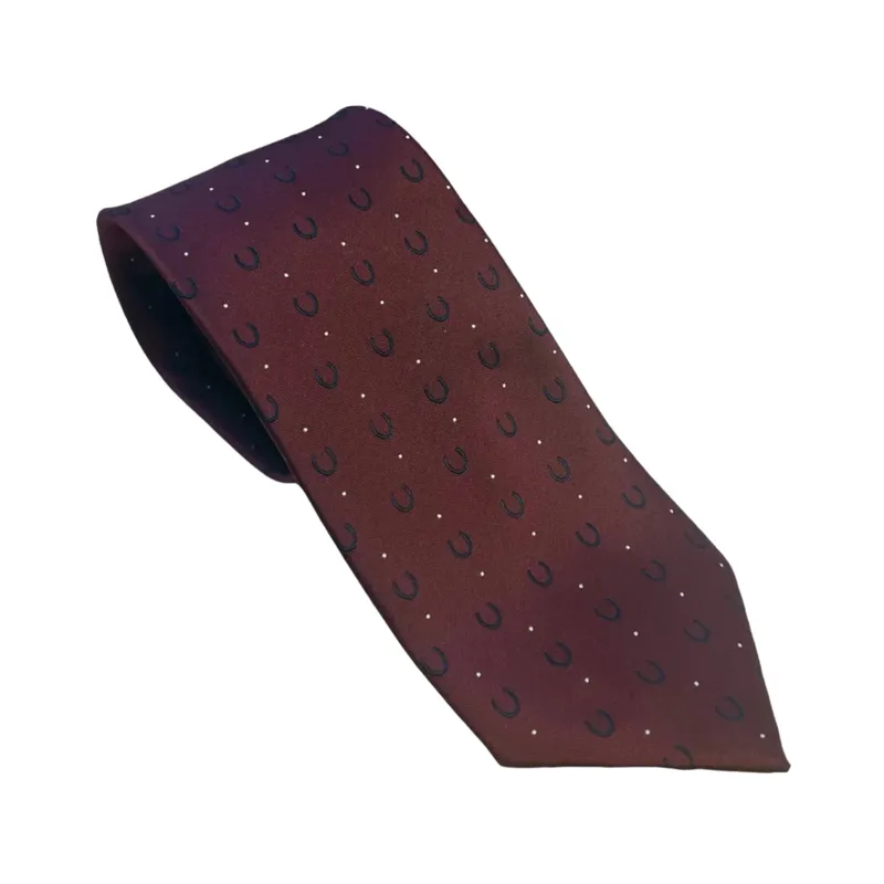 Equetech Horseshoes Show Junior Tie in Maroon and White