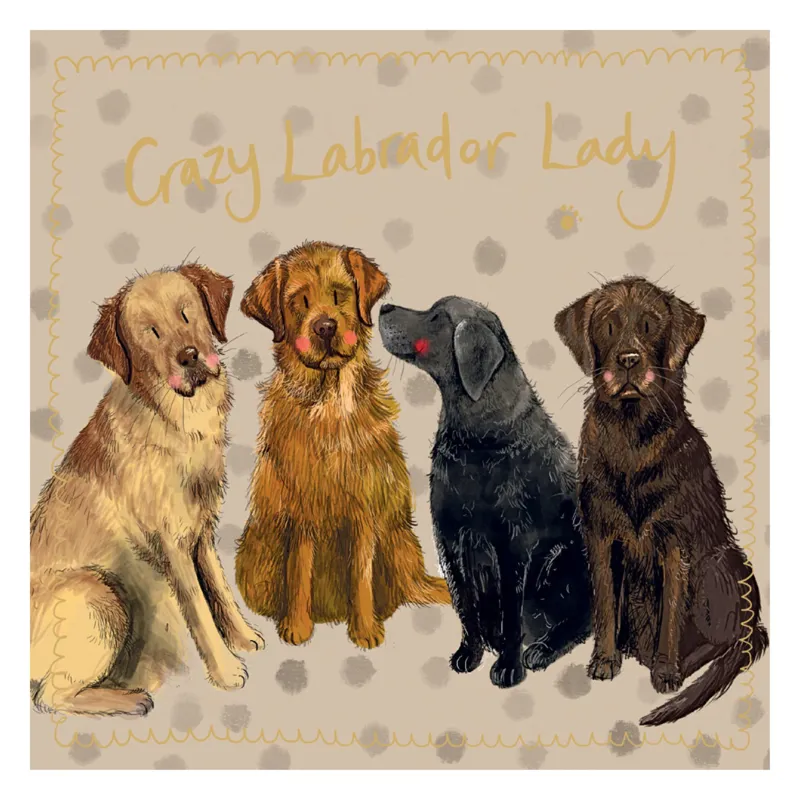 Alex Clark Crazy Labrador Lady Greeting Card