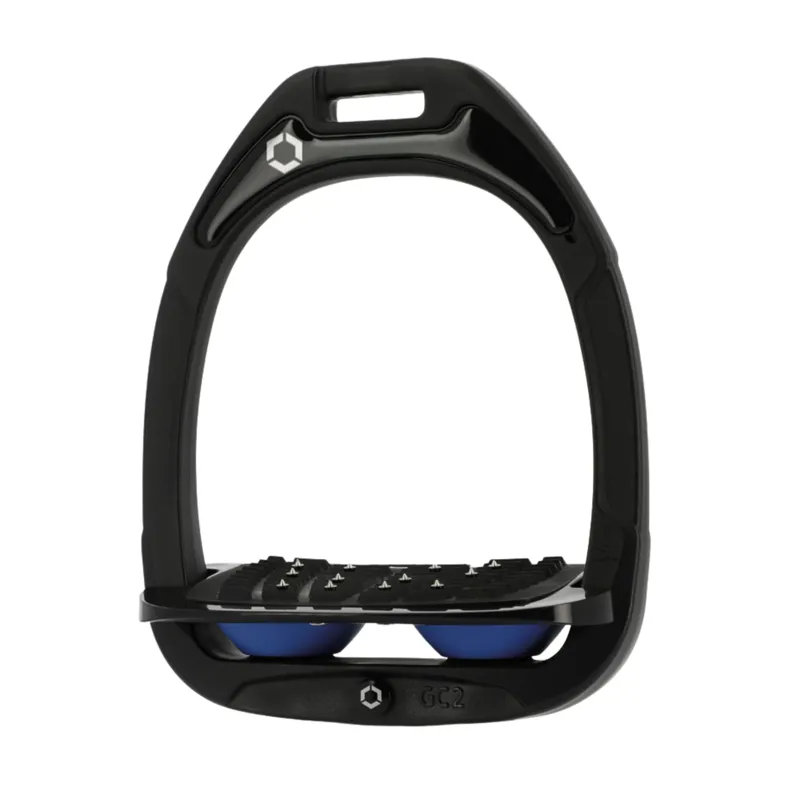 Flex-On Green Composite Inclined Ultra Grip Stirrups In Black/Black/Blue