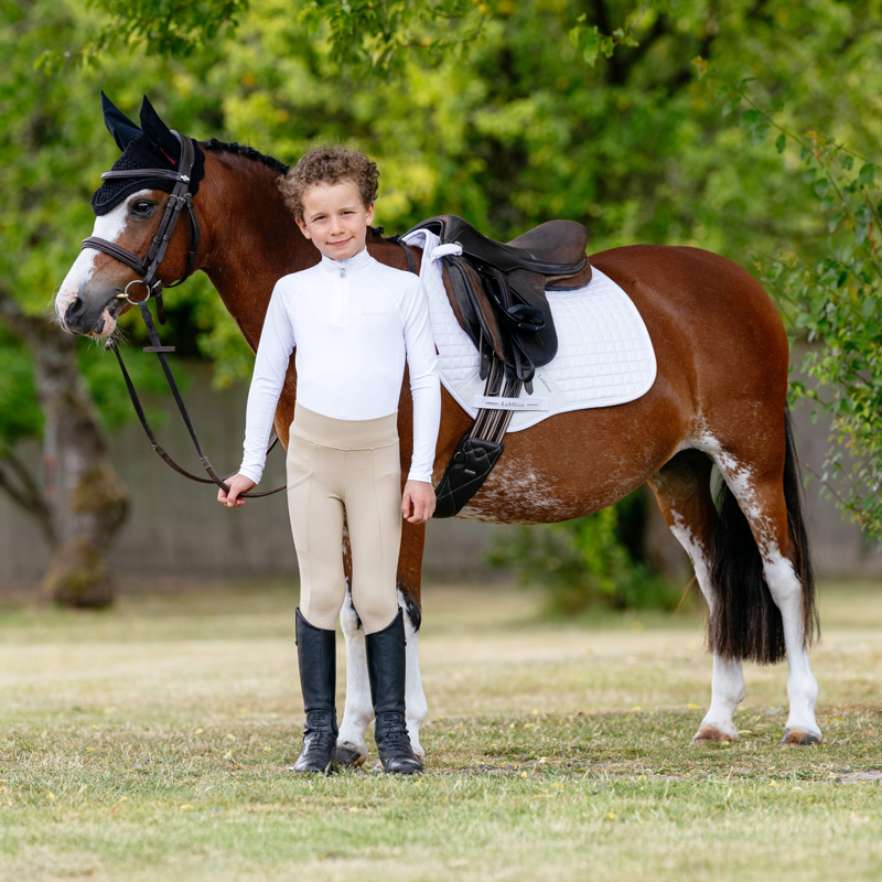 LeMieux Mini Suede Close Contact Square in White-1