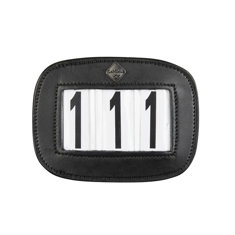 LeMieux Leather Saddle Pad Number Holder in Black