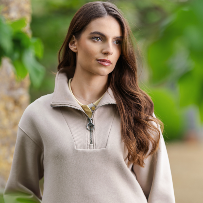 LeMieux Keira Quarter Neck Sweat in Almond-3