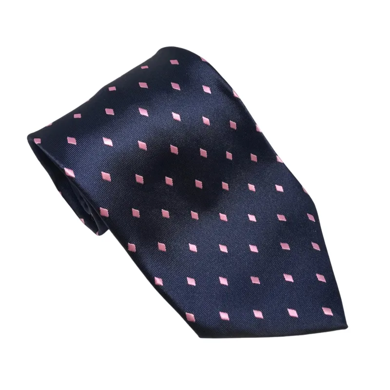 Equetech Diamond Show Junior Tie in Navy and Pink