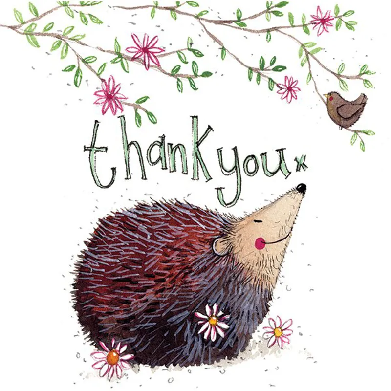 Alex Clark Thank You Hedgehog Greeting Card