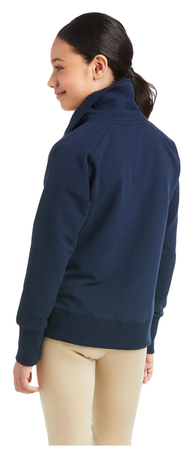 Ariat Junior Team Logo Full Zip Sweatshirt in Navy-1
