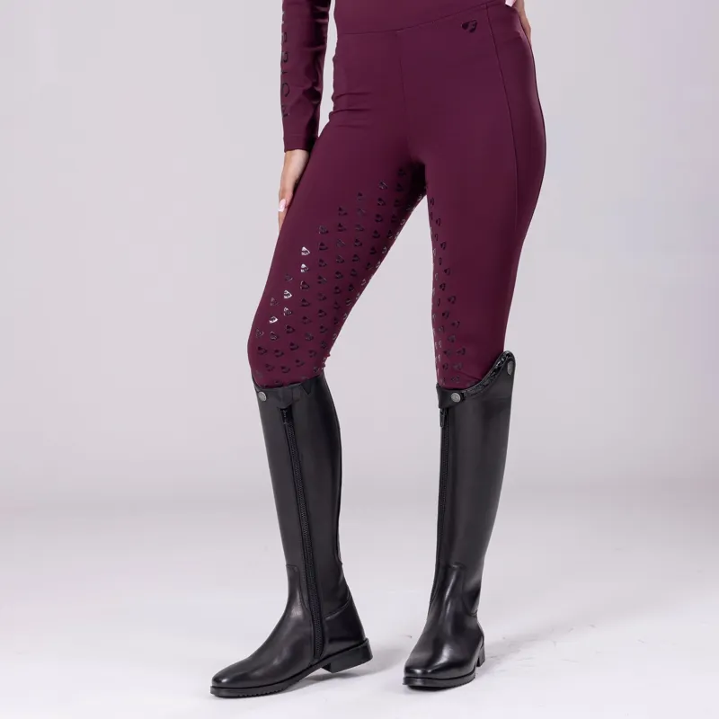 Aubrion Eltar Riding Tights in Black Cherry