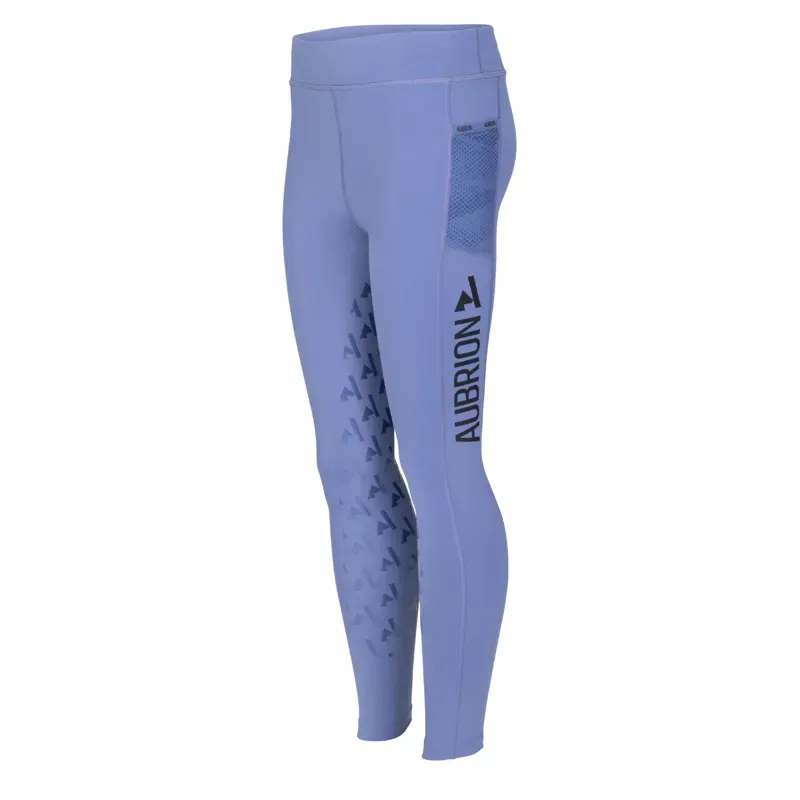 Aubrion React Non-Stop Riding Tights Young Rider in Sky Blue-1
