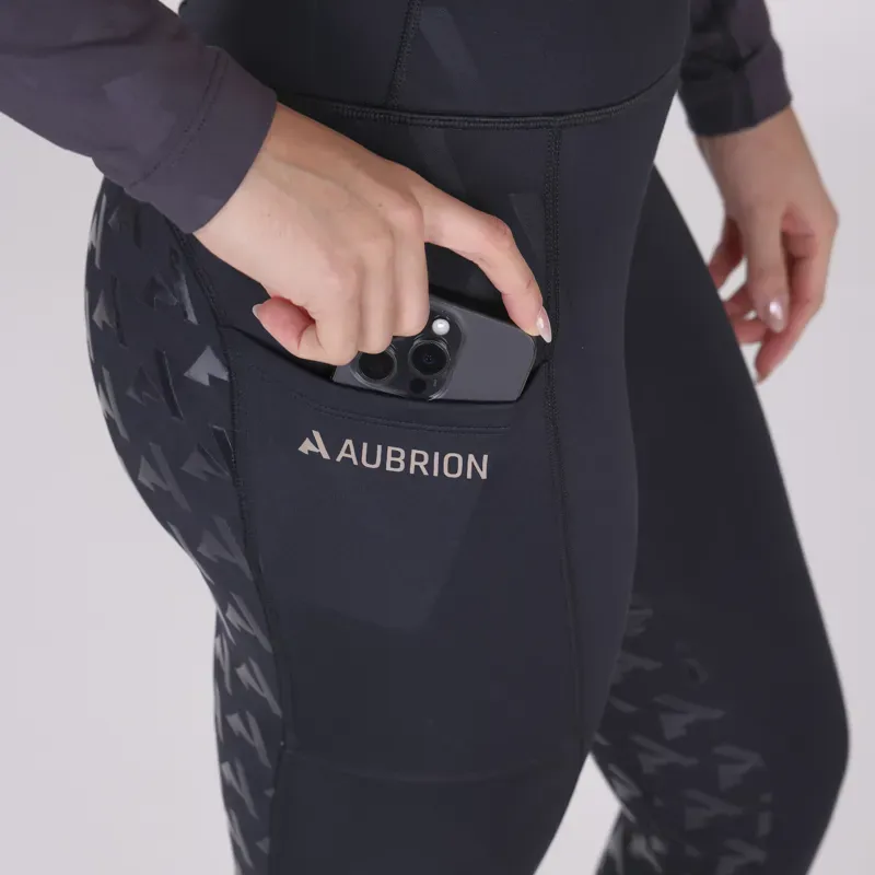 Aubrion React Winter Riding Tights in Shadow-2