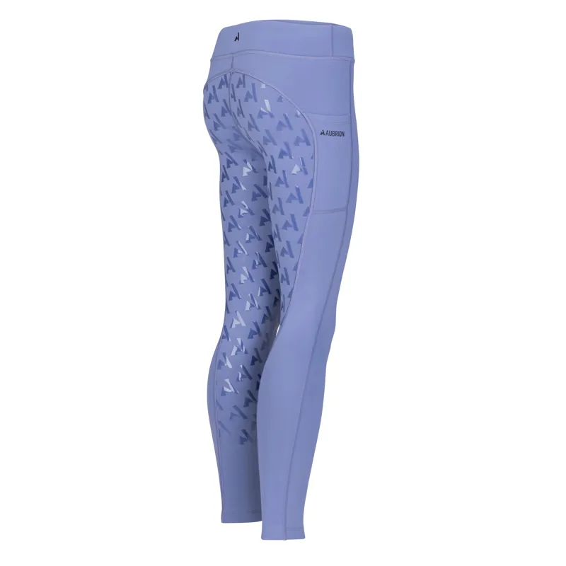 Aubrion React Winter Riding Tights Young Rider in Blue-7
