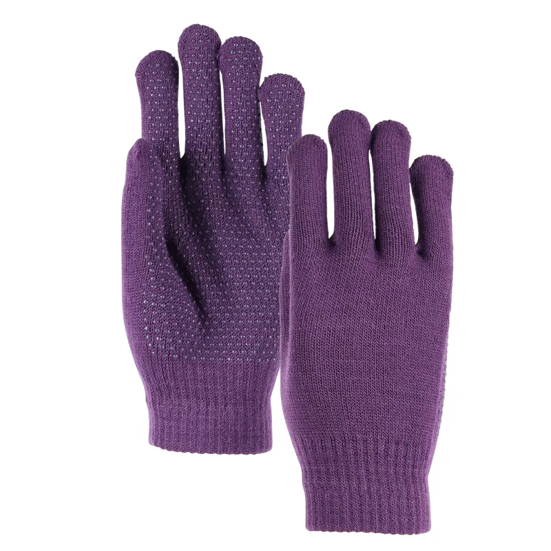 Aubrion SureGrip Riding Gloves Childs in Purple