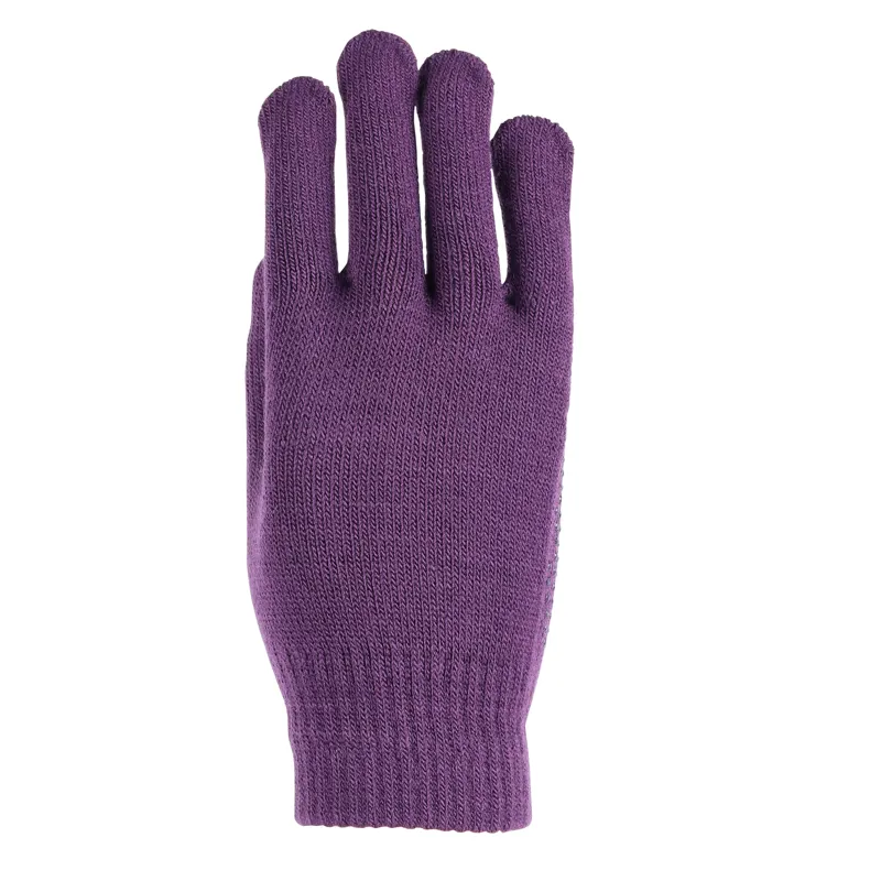 Aubrion SureGrip Riding Gloves Childs in Purple-2