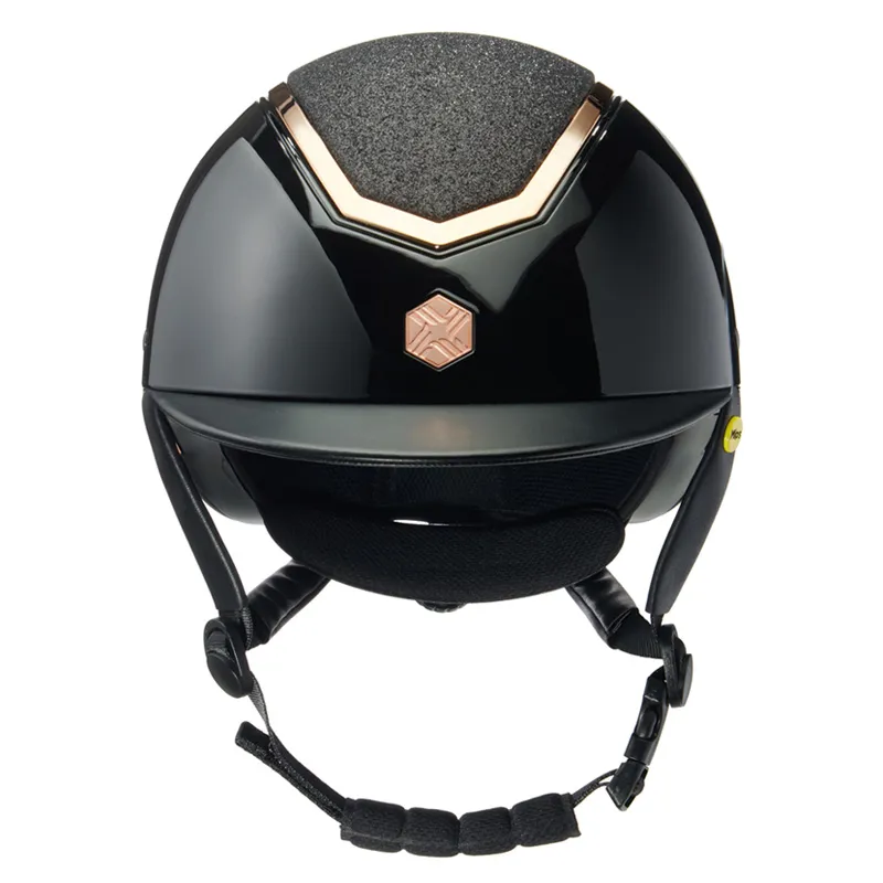 Charles Owen Kylo Riding Hat Black Gloss/Rose Gold with MIPS in Black-1
