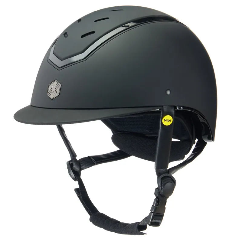 Charles Owen Kylo Riding Hat Black Matt/Black Gloss with MIPS in Black-1
