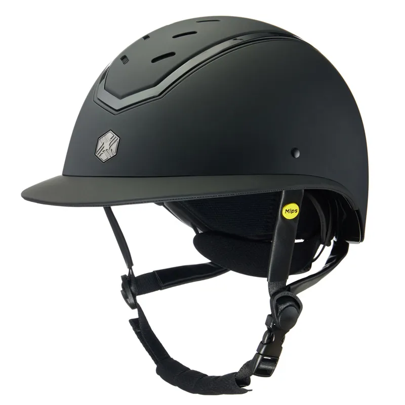 Charles Owen Kylo Riding Hat Black Matt/Black Gloss with MIPS in Black-2