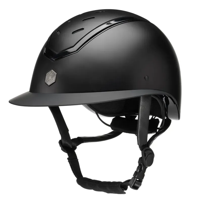 Charles Owen Kylo Riding Hat in Black Matt and Black Gloss