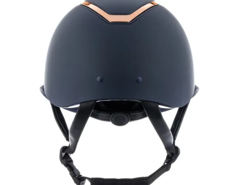 Charles Owen Kylo Riding Hat in Navy Matte and Rose Gold-1