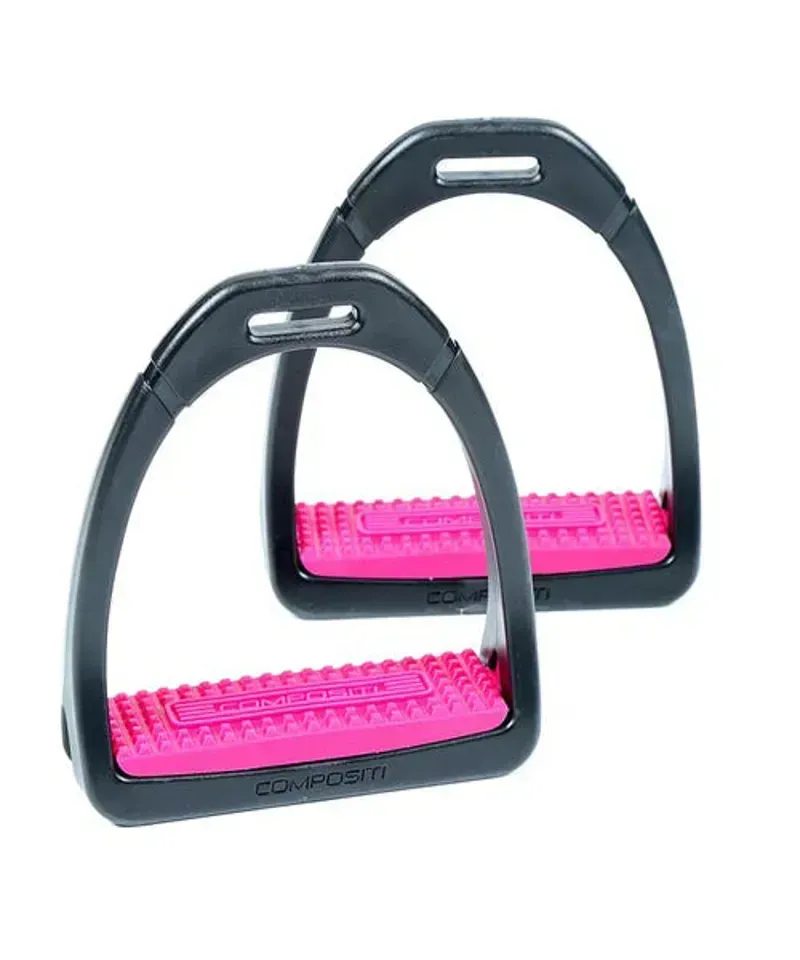 Compositi Premium Profile Stirrup Irons Adults in Pink