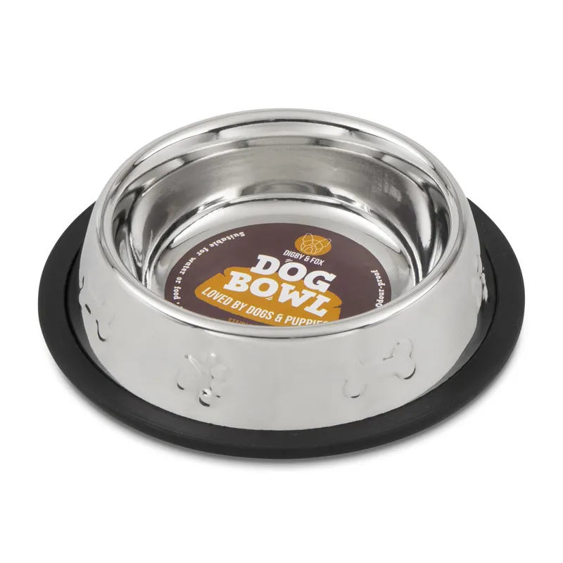 Digby and Fox Dog Bowl in Silver-1