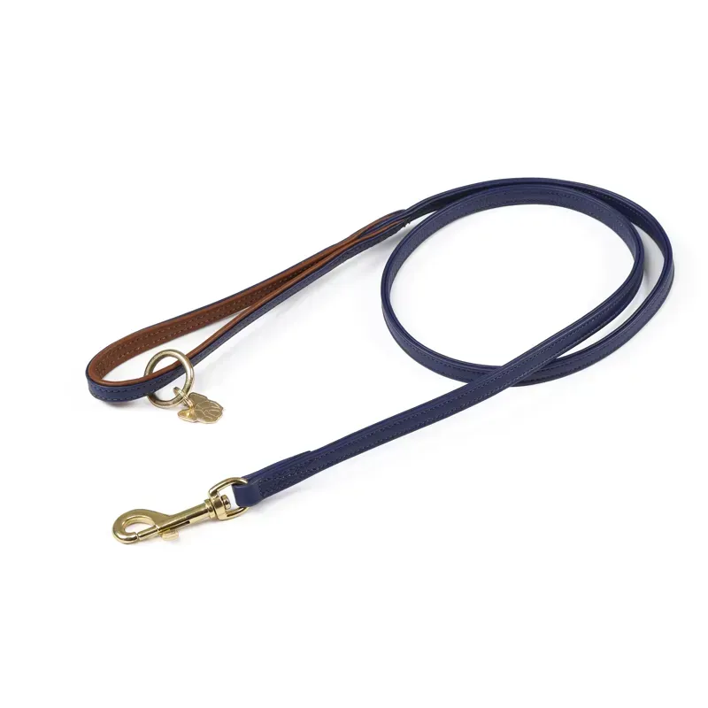 Digby and Fox Padded Leather Dog Lead in Navy-1