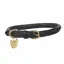Digby and Fox Rolled Leather Dog Collar in Black
