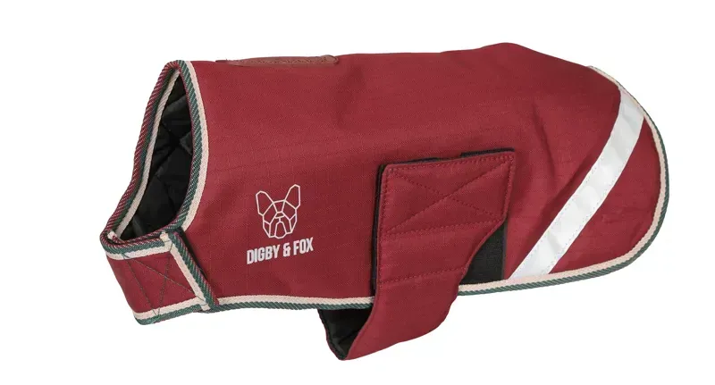 Digby and Fox Waterproof Dog Coat in Burgundy