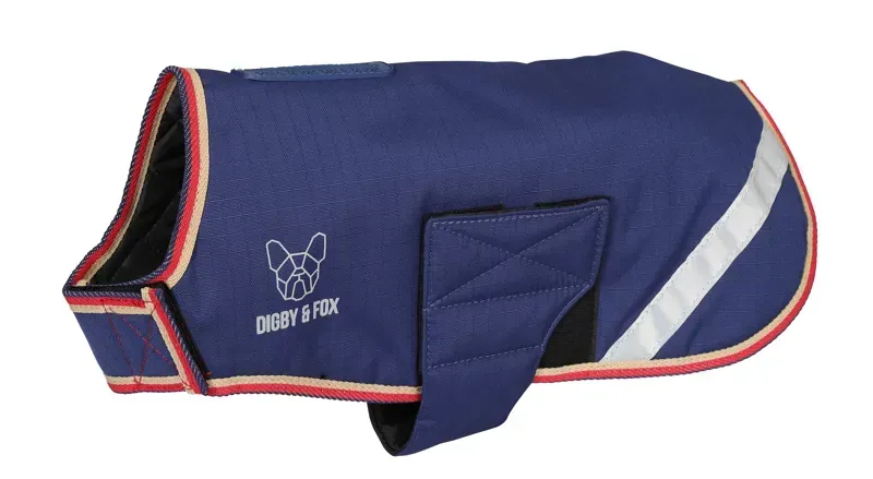 Digby and Fox Waterproof Dog Coat in Indigo