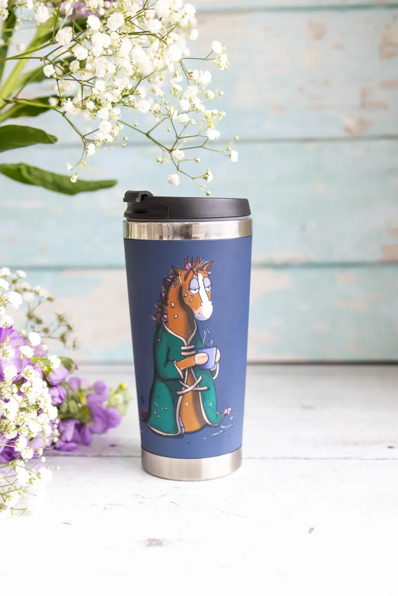 Emily Cole Not a Morning Pony Travel Mug