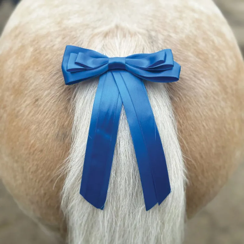 Equetech Horse Competition Warning Tail Ribbon in Blue-1