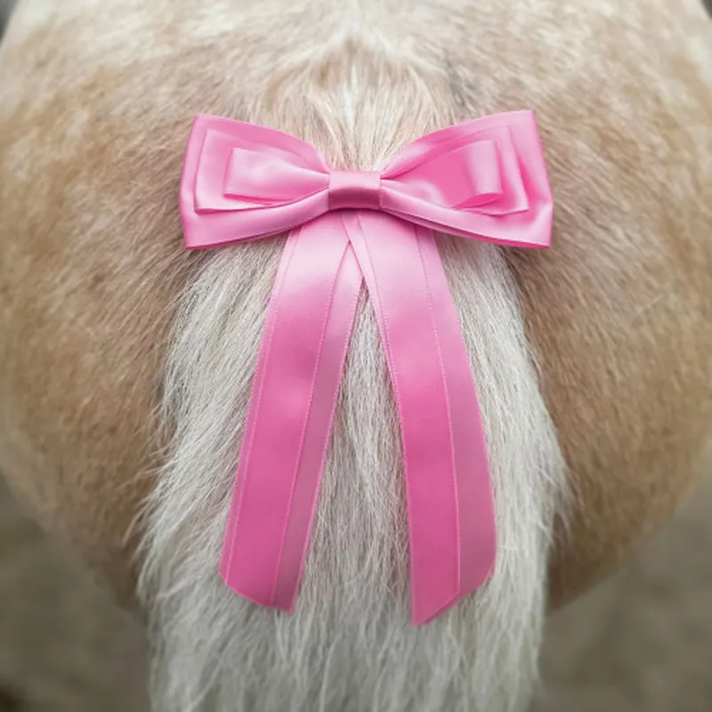 Equetech Horse Competition Warning Tail Ribbon in Pink-1