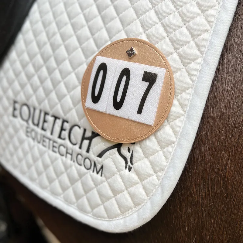 Equetech Luxe Saddle Cloth Number Holders Pair in Rose Gold