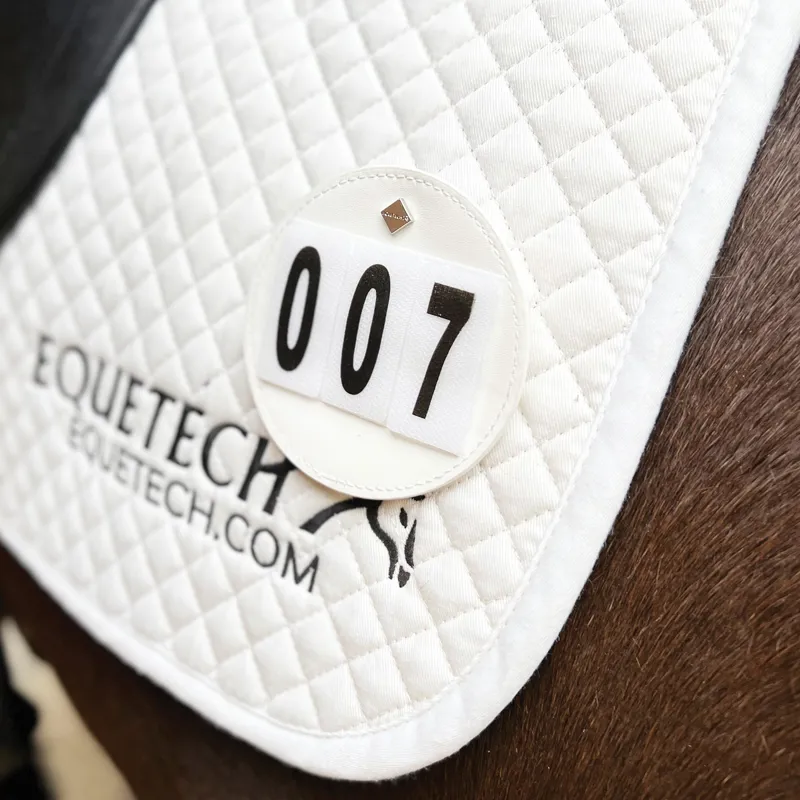 Equetech Luxe Saddle Cloth Number Holders Pair in White
