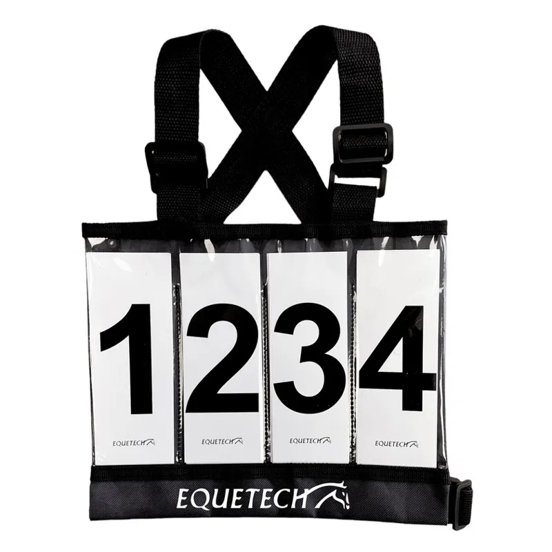 Equetech Mini Eventing Cross Country Number Bib in Black
