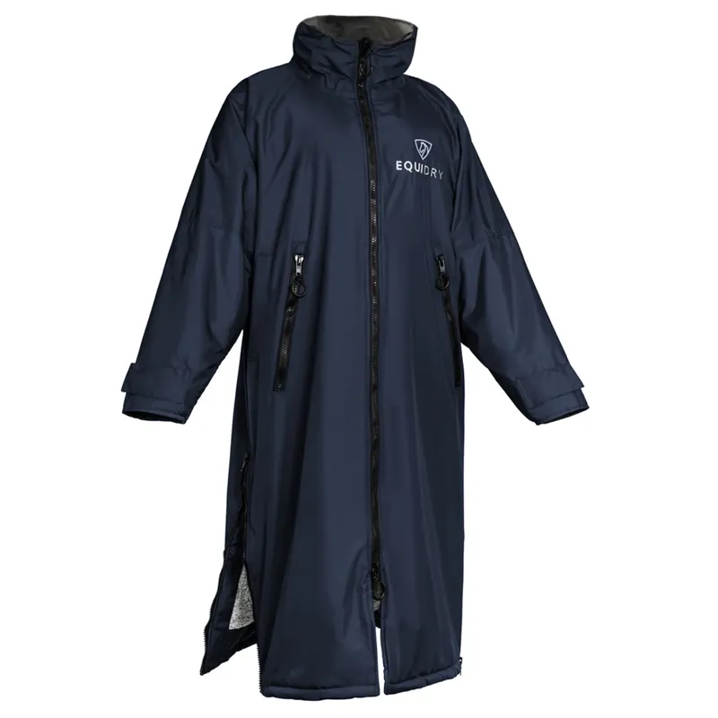 Equidry All Rounder Jacket with Fleece Hood in Navy and Grey-1