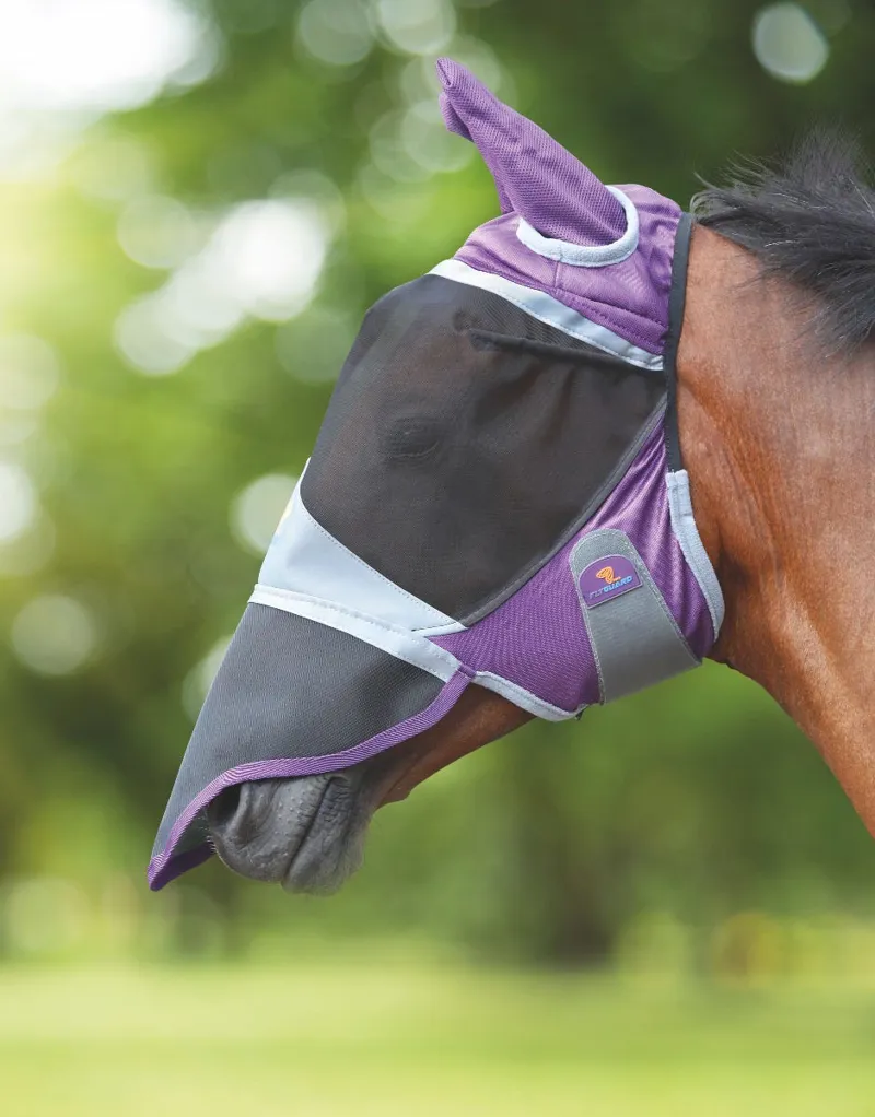 Flyguard Deluxe Fly Mask With Ears and Nose in Purple-1