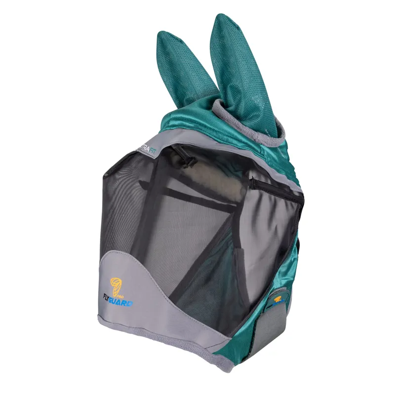 FlyGuard Pro Deluxe Fly Mask With Ears in Green