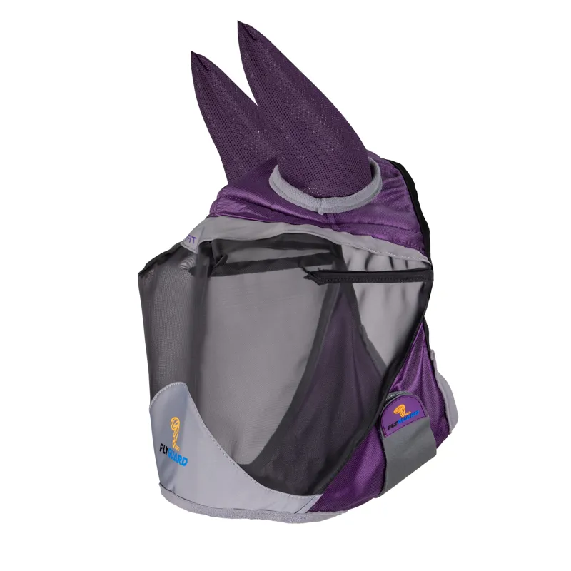 FlyGuard Pro Deluxe Fly Mask With Ears in Purple