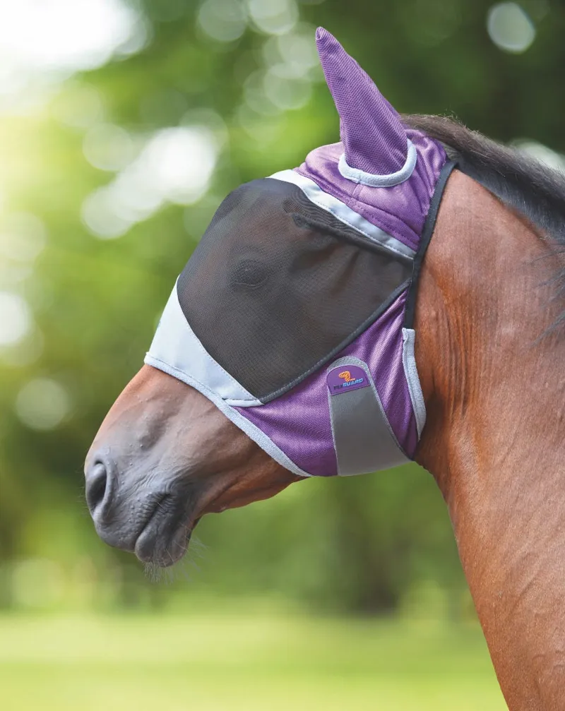 FlyGuard Pro Deluxe Fly Mask With Ears in Purple-1