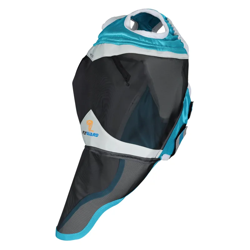 FlyGuard Pro Fine Mesh Fly Mask With Ear Hole and Nose in Blue