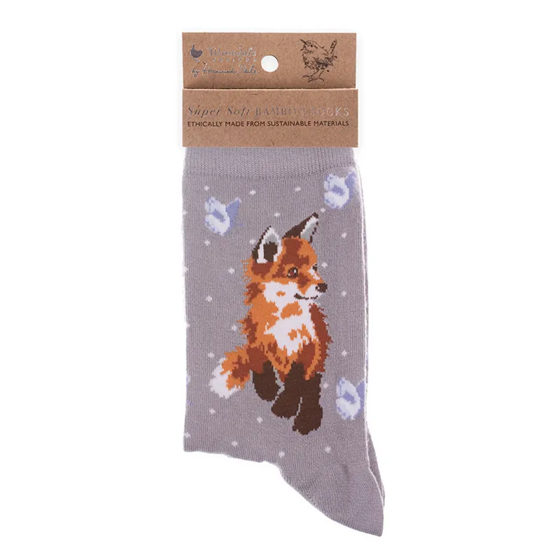 Wrendale Designs Women's Socks Born To Be Wild In Grey 
